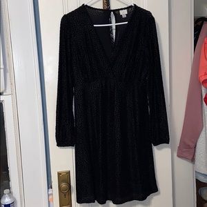 Black polka dot dress